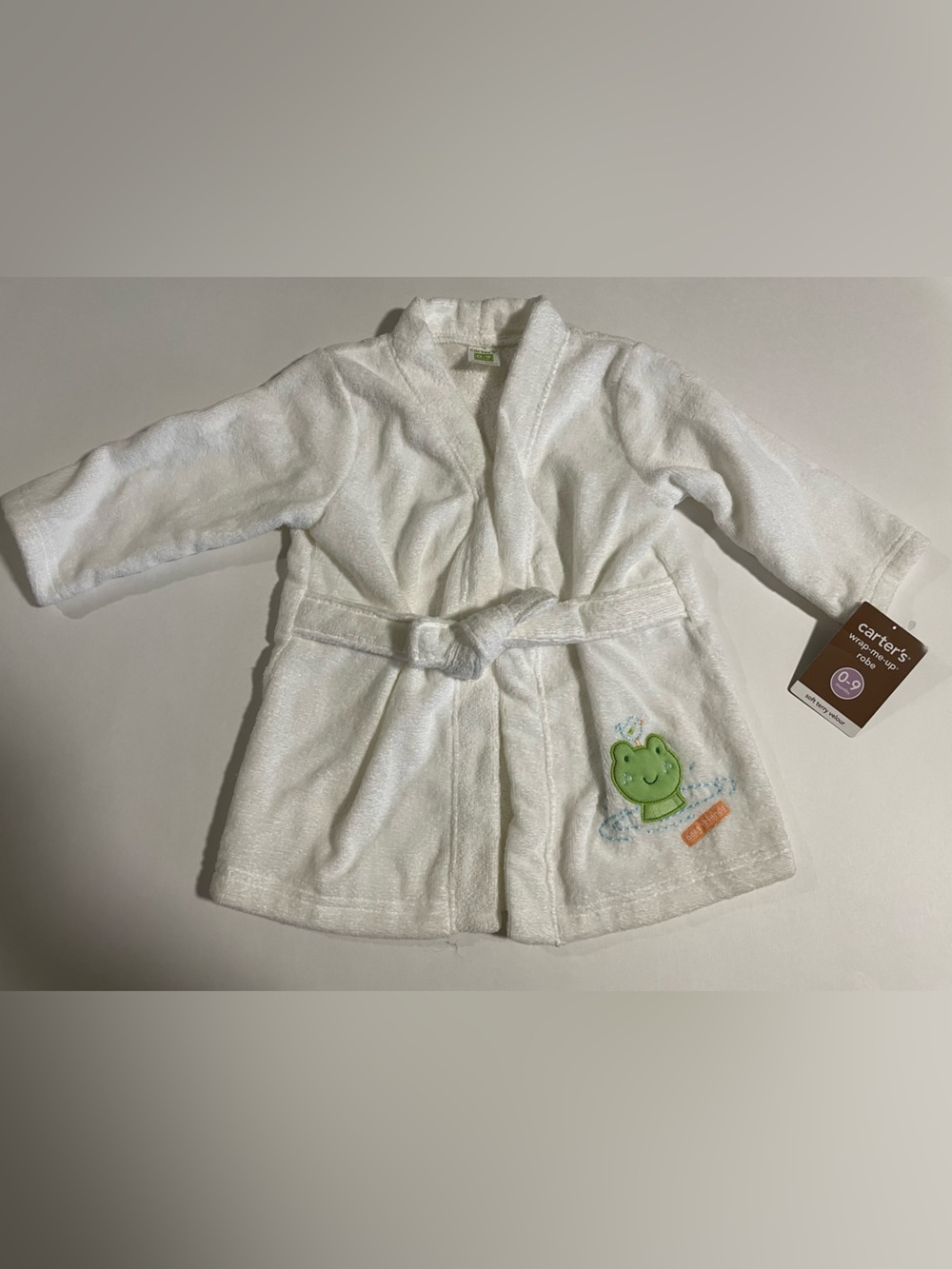 Carter's NOS Baby Robe Size 0-9 Mos Bath Beach Swim Cover Unisex Terry Velour
